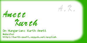 anett kurth business card